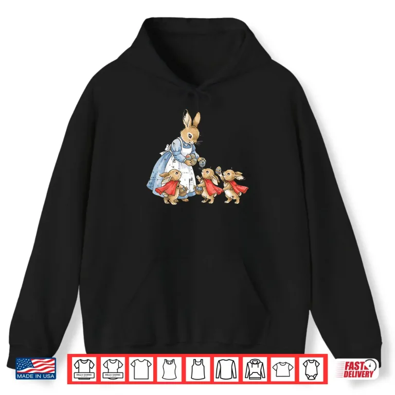 Hoodie Easter Bunny Cottagecore Vintage Rabbit Women Girls Kids Shirt
