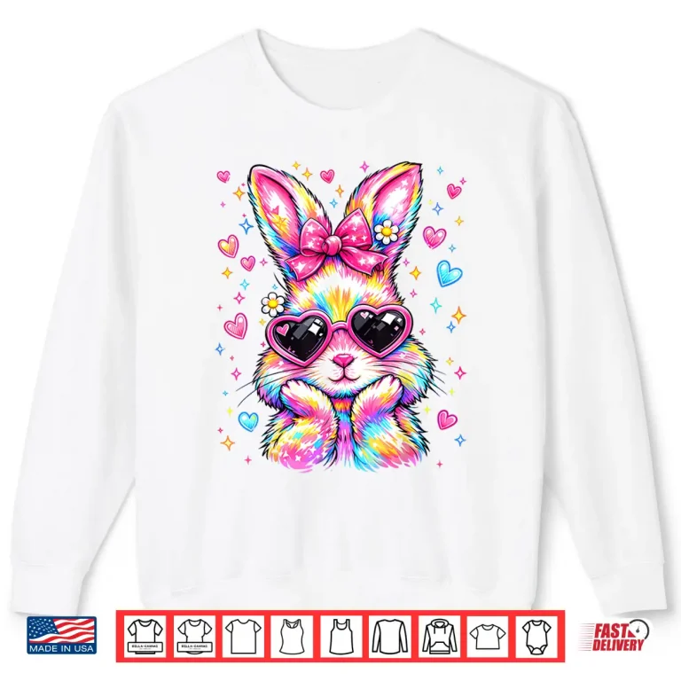 Sweatshirt Cute Coquette Tie Dye Rabbit Easter Bunny Women Girl Kid Shirt