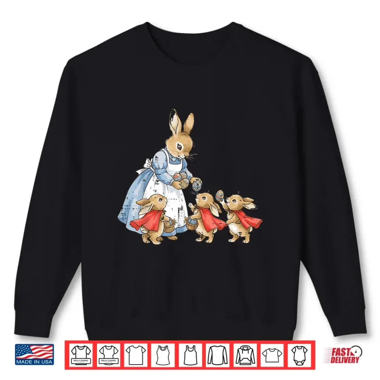 Sweatshirt Easter Bunny Cottagecore Vintage Rabbit Women Girls Kids Shirt