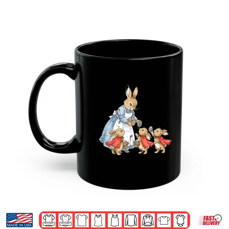 Mug Easter Bunny Cottagecore Vintage Rabbit Women Girls Kids Shirt