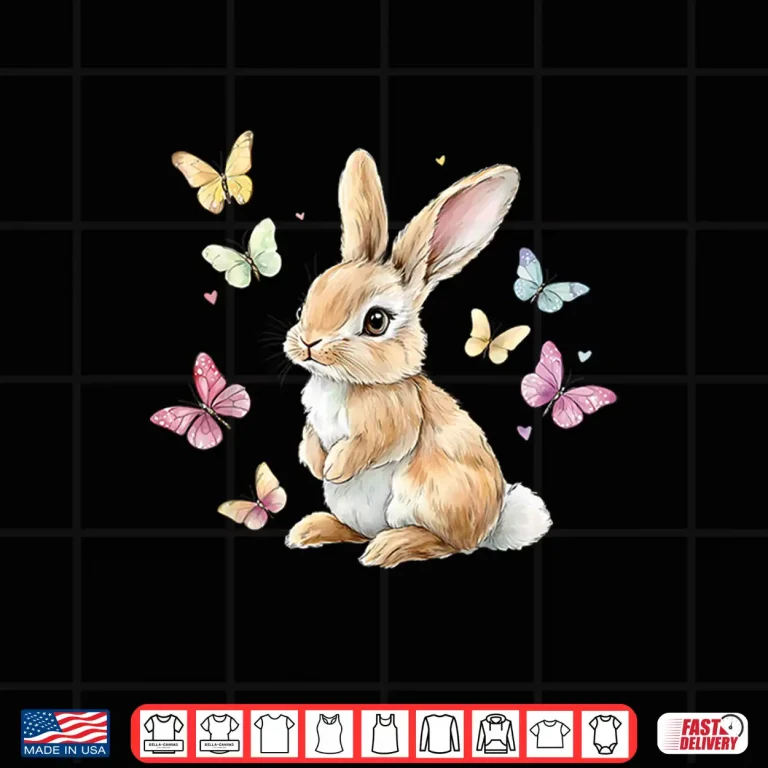 Design Cute Easter Bunny Rabbit Butterfly Shirt