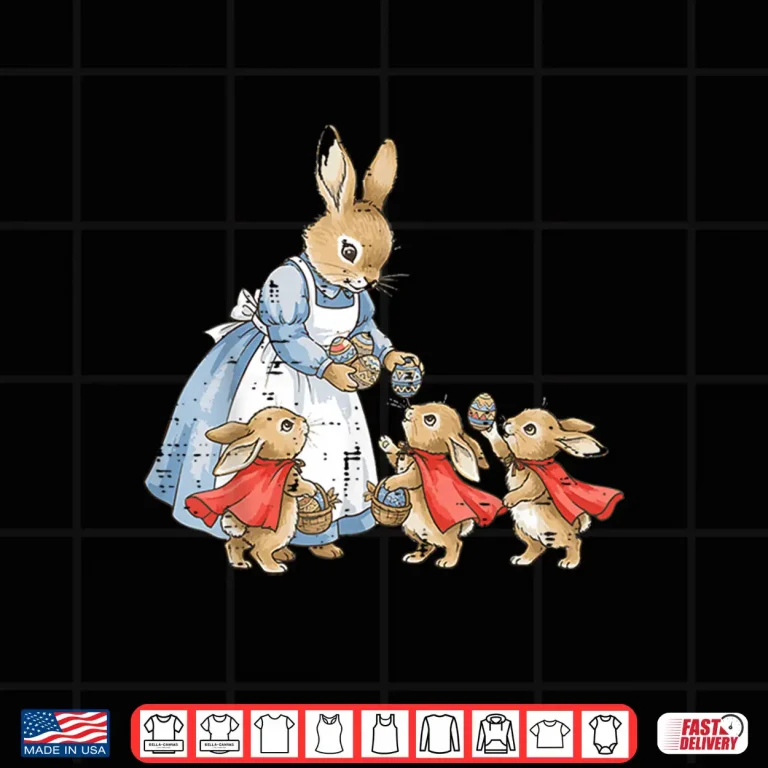 Design Easter Bunny Cottagecore Vintage Rabbit Women Girls Kids Shirt