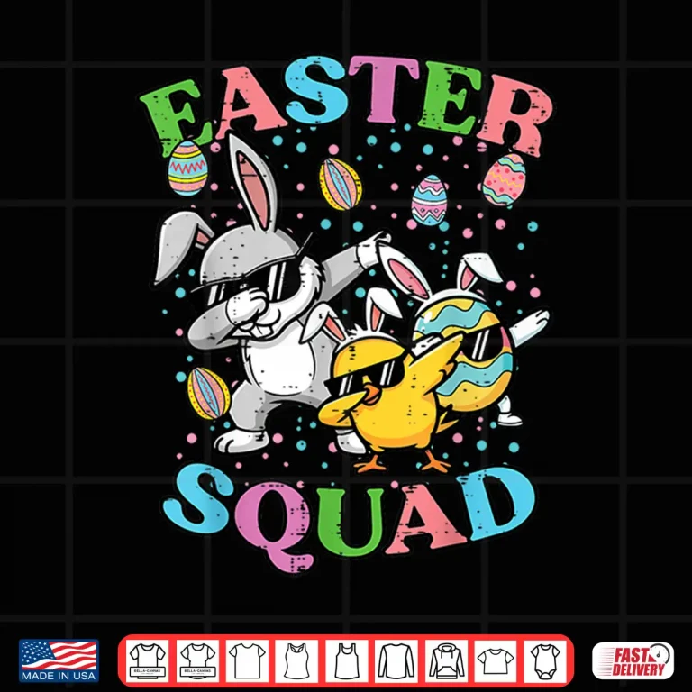 Design Easter Squad Bunny Egg Chick Dab Crew Matching Men Women Kid Shirt