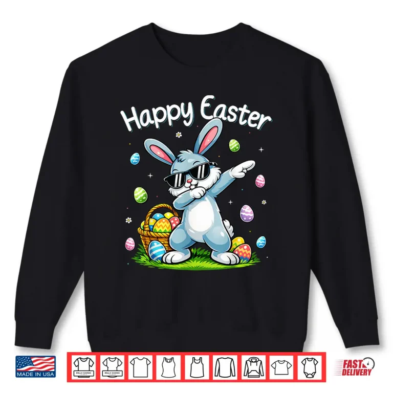 Sweatshirt Funny Dabbing Bunny Easter Happy Easter for Boys Girls Kids Shirt