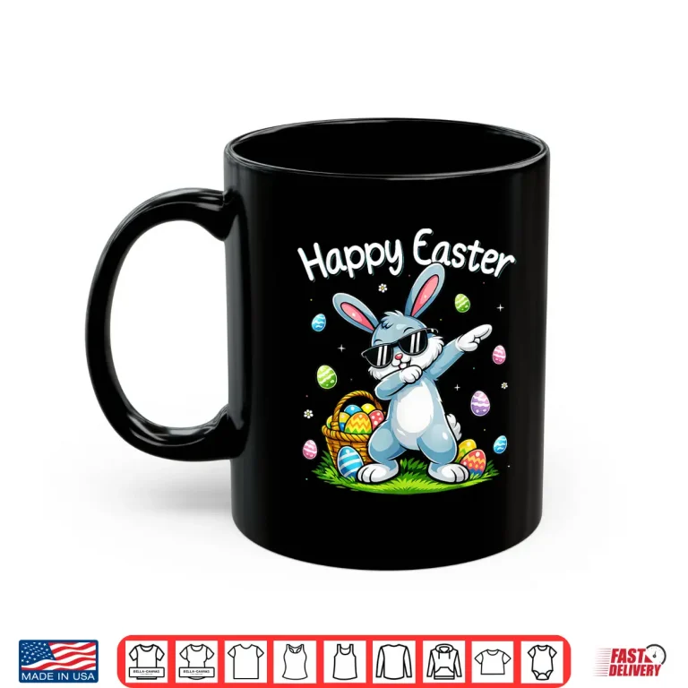 Mug Funny Dabbing Bunny Easter Happy Easter for Boys Girls Kids Shirt