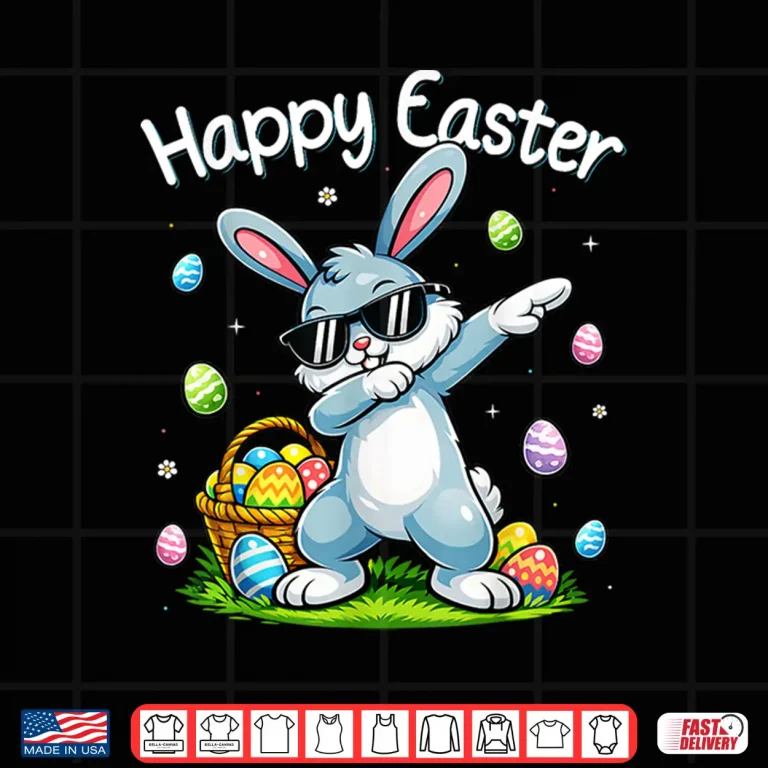 Design Funny Dabbing Bunny Easter Happy Easter for Boys Girls Kids Shirt