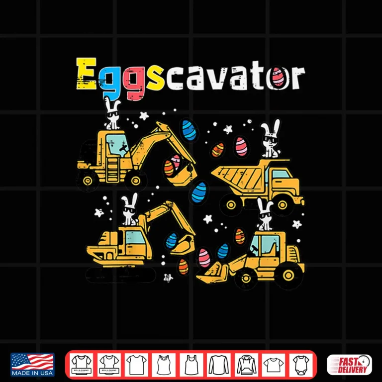 Design Kids Eggscavator Easter Egg Hunt Construction Trucks Toddler Boys Shirt