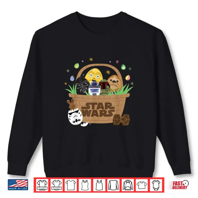 Sweatshirt Star Wars Classic Characters Easter Eggs Basket Funny Spring Shirt