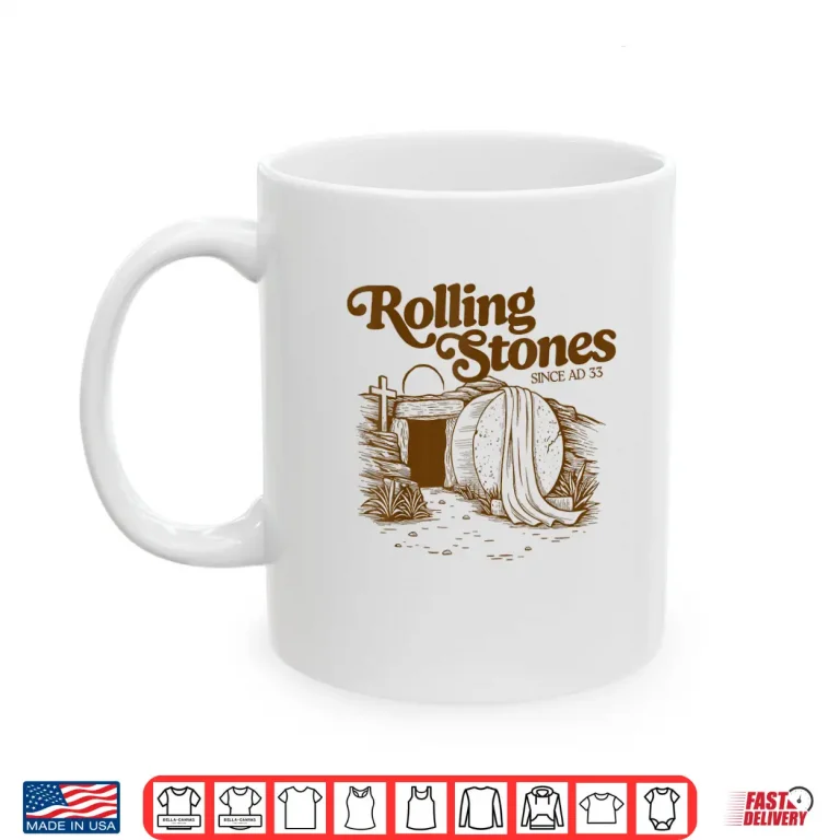 Mug The Stone Was Rolled Away He Alive Retro Christian Easter Shirt
