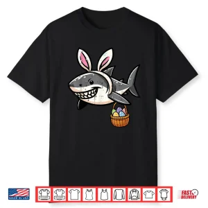 Bunny Ears Egg Basket Easter Shark Professional Modern Graphic Shirt