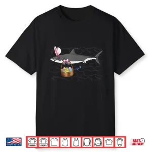 Bunny Ears Funny Shark With Easter Basket Professional Shirt