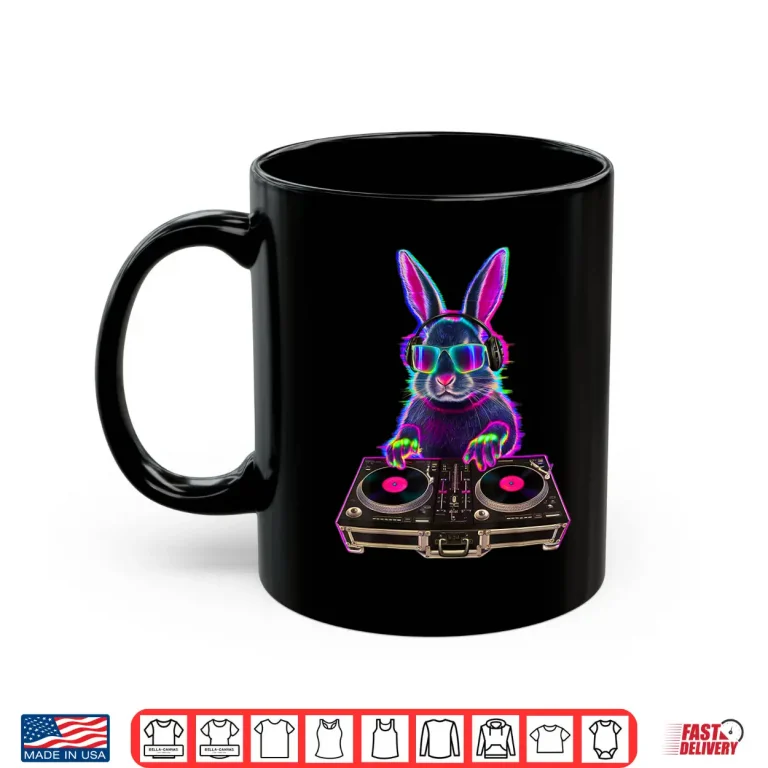 Mug Bunny DJ Techno Rave House Music Festival EDM Easter Rabbit Shirt