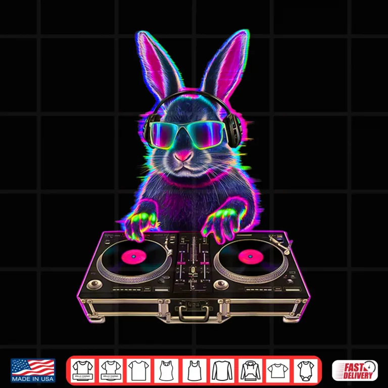 Design Bunny DJ Techno Rave House Music Festival EDM Easter Rabbit Shirt