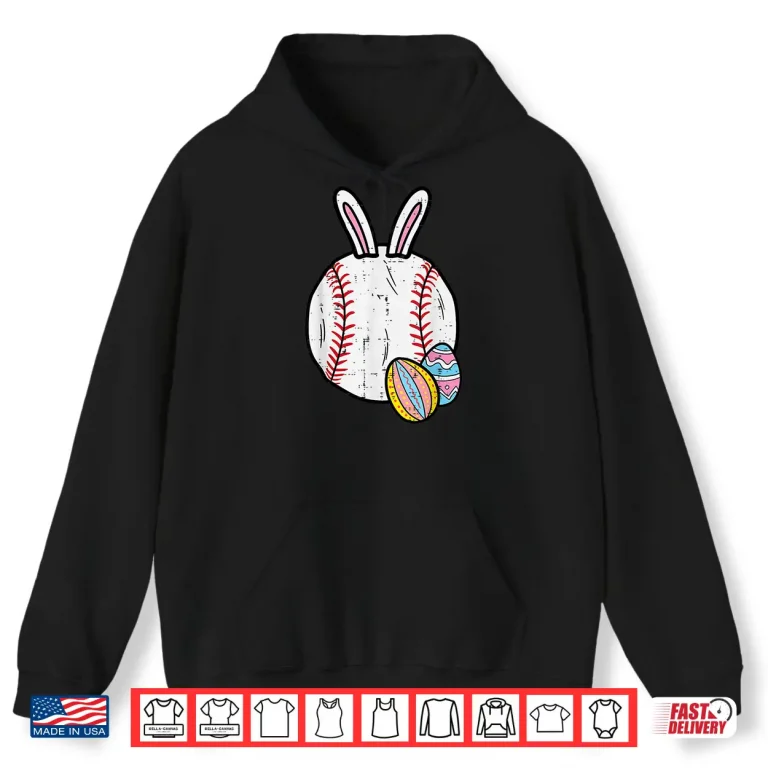 Hoodie Bunny Sports Easter Baseball Professional Modern Graphic Apparel Shirt 1
