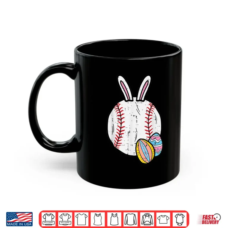 Mug Bunny Sports Easter Baseball Professional Modern Graphic Apparel Shirt