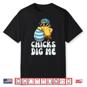Cute Egg Hunt Easter Chicks Dig Me Professional Modern Graphic Shirt