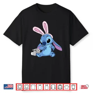 Disney Character Stitch With Easter Bunny Professional Modern Shirt