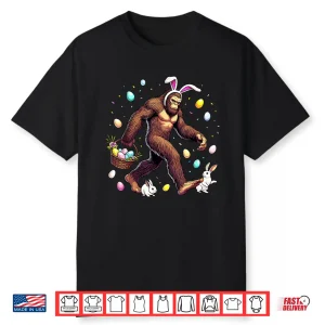 Easter Eggs Bigfoot Easter Day Funny Sasquatch Cute Bunny Shirt