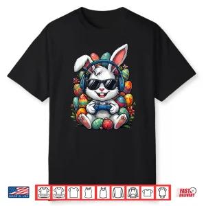 Gamer Bunny Funny Egg Hunt Easter Professional Modern Graphic Shirt