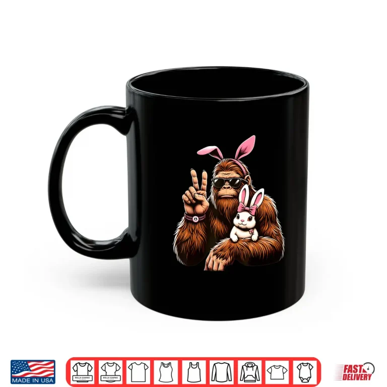 Mug Funny Sasquatch Bigfoot Bunny Easter Day Modern Graphic Apparel Shirt
