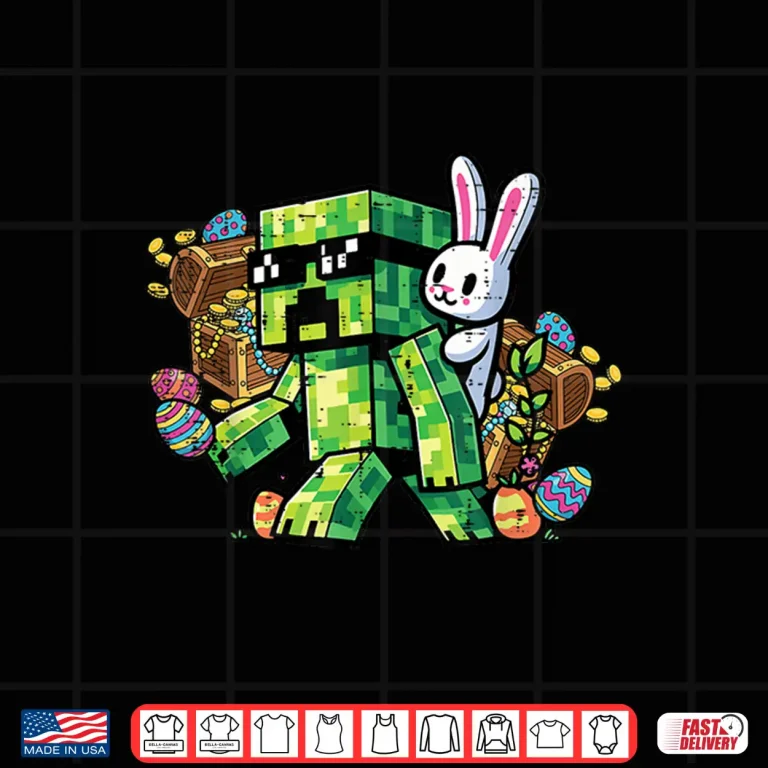 Design Gaming Design Easter Pixel Gamer Bunny Professional Modern Graphic Shirt