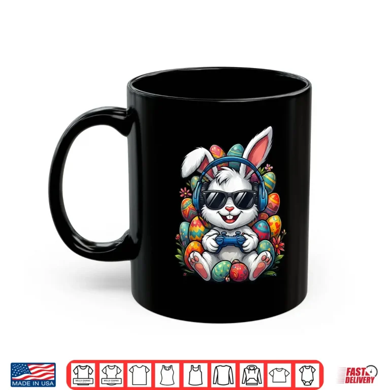 Mug Gamer Bunny Funny Egg Hunt Easter Professional Modern Graphic Shirt