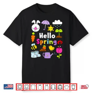 Hello Spring Hello Spring And Easter Day Bunny Professional Shirt