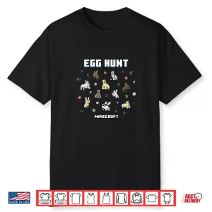 Jumping Rabbits Minecraft Easter Egg Hunt Eggs And Flowers Shirt