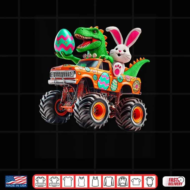 Design Monster Truck Dino Bunny T Rex Easter Professional Modern Graphic Shirt
