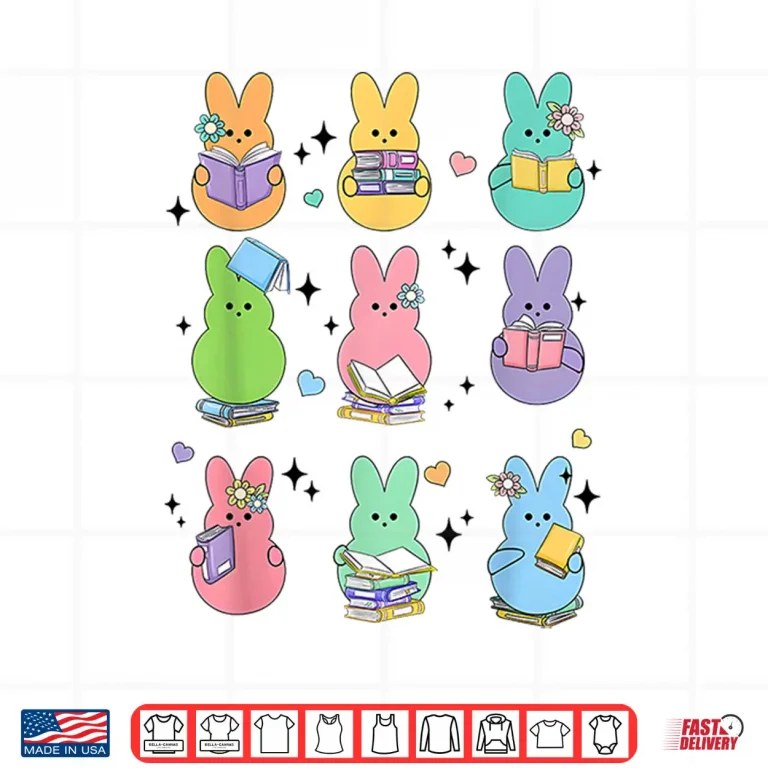 Design Librarian Teacher Bunny Reading Books Easter Day Book Shirt
