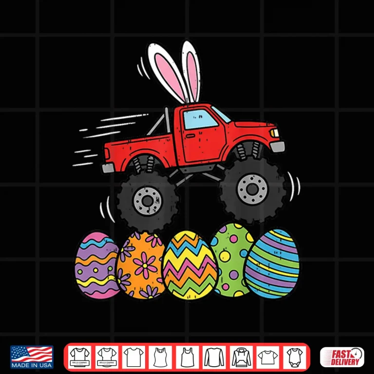 Design Monster Truck Easter Happy Easter Day Eggs Professional Graphic Shirt