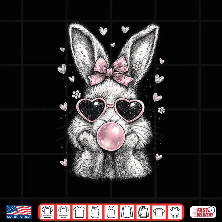 Design Pink Rabbit Coquette Cute Easter Bunny Professional Girly Shirt