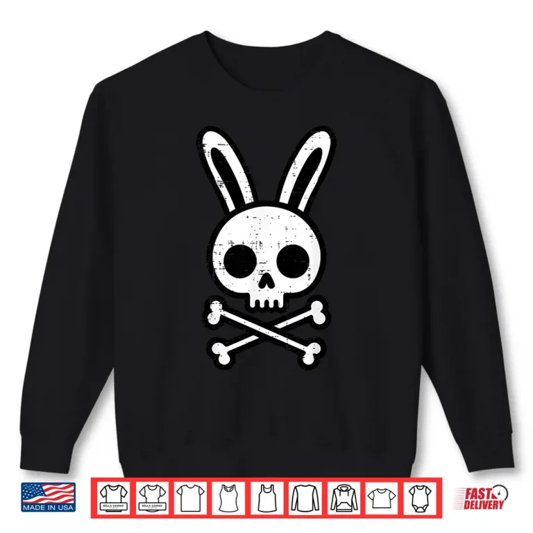 Sweatshirt Rabbit Goth Easter Bunny Skull Cross Bones Professional Shirt