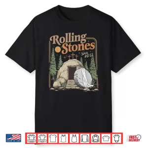Retro Christian The Stone Was Rolled Away He Is Alive Easter Shirt