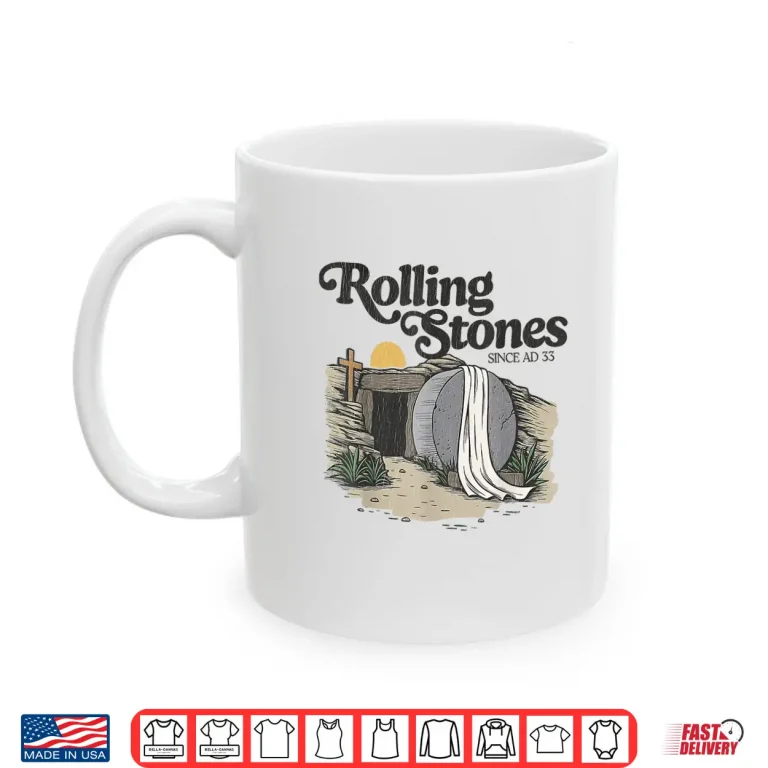Mug Retro Christian Easter The Stone Was Rolled Away He Is Alive Shirt
