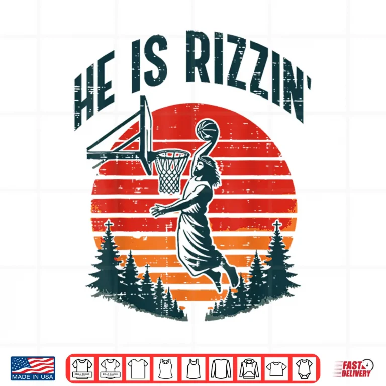 Design Retro Basketball Easter He Is Rizzin Religious Professional Shirt