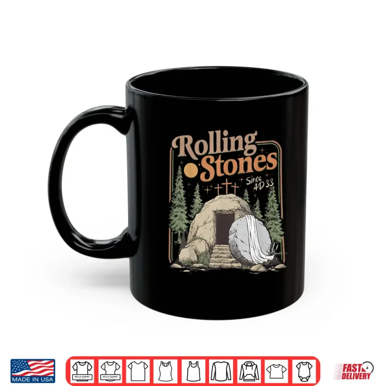 Mug Retro Christian The Stone Was Rolled Away He Is Alive Easter Shirt