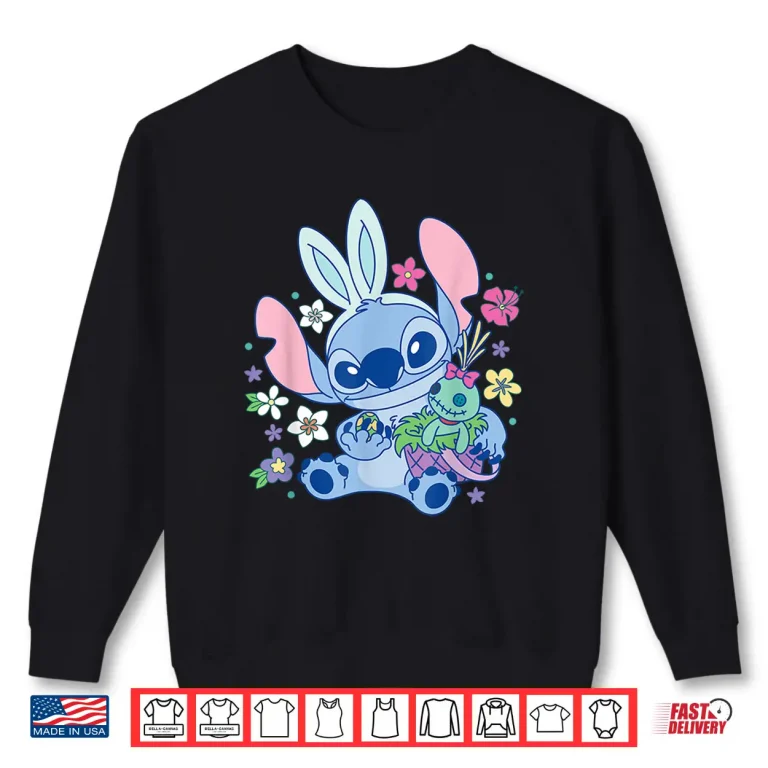Sweatshirt Stitch And Scrump Disney Lilo And Stitch Cute Easter Bunny Shirt