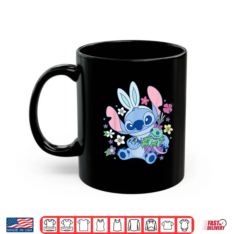Mug Stitch And Scrump Disney Lilo And Stitch Cute Easter Bunny Shirt