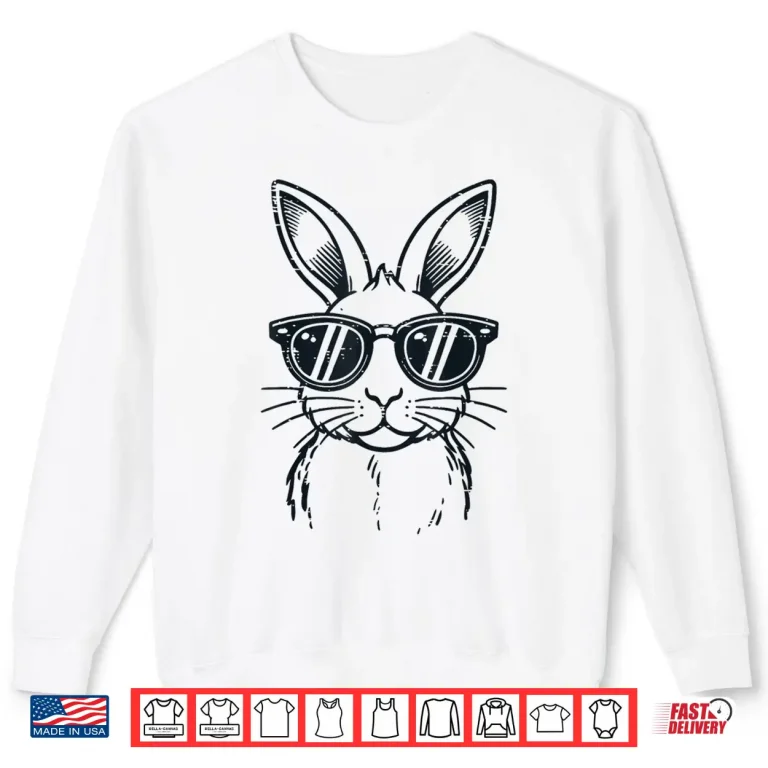 Sweatshirt Vintage Rabbit Easter Bunny Sunglasses Professional Modern Shirt