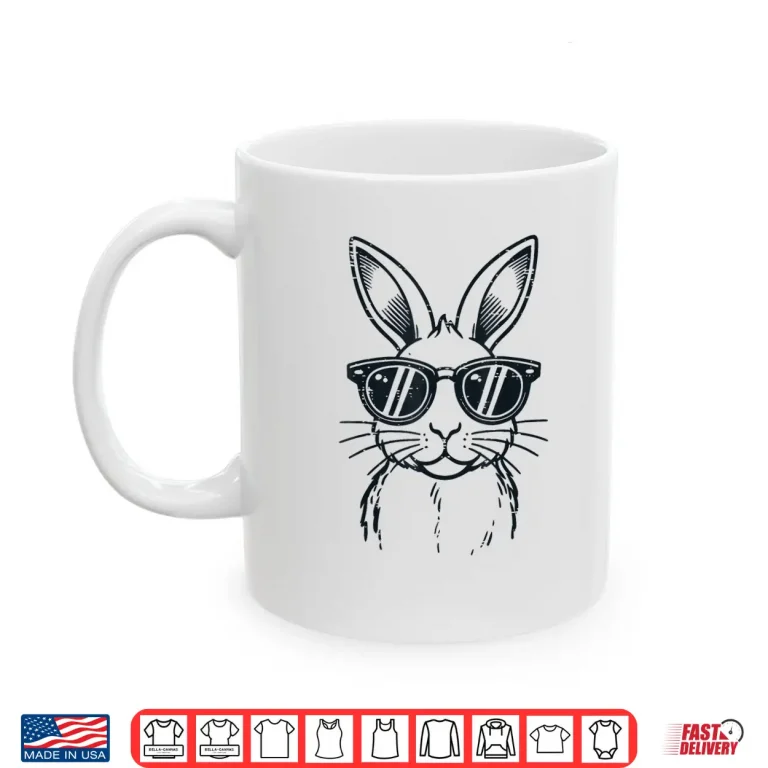 Mug Vintage Rabbit Easter Bunny Sunglasses Professional Modern Shirt