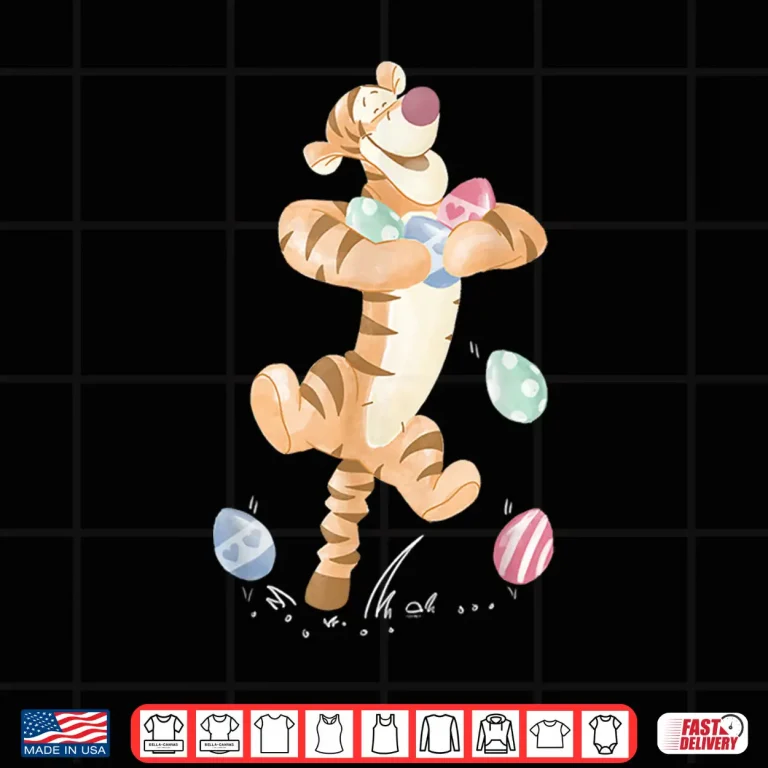 Design Winnie The Pooh Tigger Disney Easter Egg Bounce Graphic Shirt