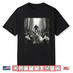 Bunny Selfie With Bigfoot Funny Easter Shirts Men Women Kids Shirt