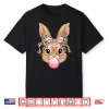 Cute Bunny Rabbit Face Leopard Glasses Girl Happy Easter Day Shirt