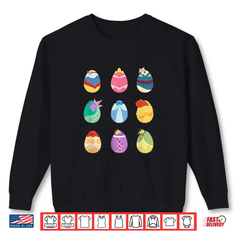 Sweatshirt Disney Princess Easter Spring Nine Decorated Easter Eggs Shirt