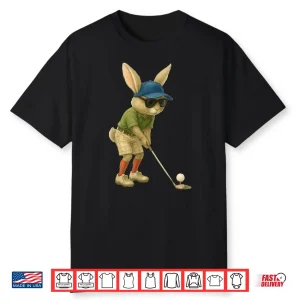 Easter Golf Bunny Rabbit Golfer Golf Player Dad Men Boys Shirt