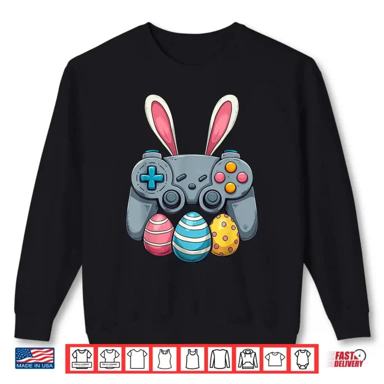 Sweatshirt Easter Gamer Bunny Boys Kids Men Teens Video Game gaming egg Shirt 1