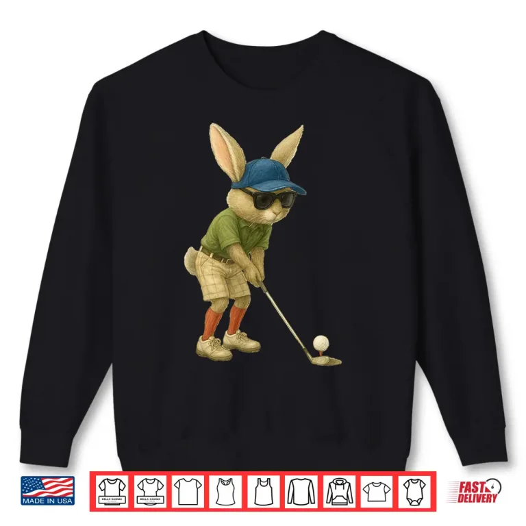 Sweatshirt Easter Golf Bunny Rabbit Golfer Golf Player Dad Men Boys Shirt 1