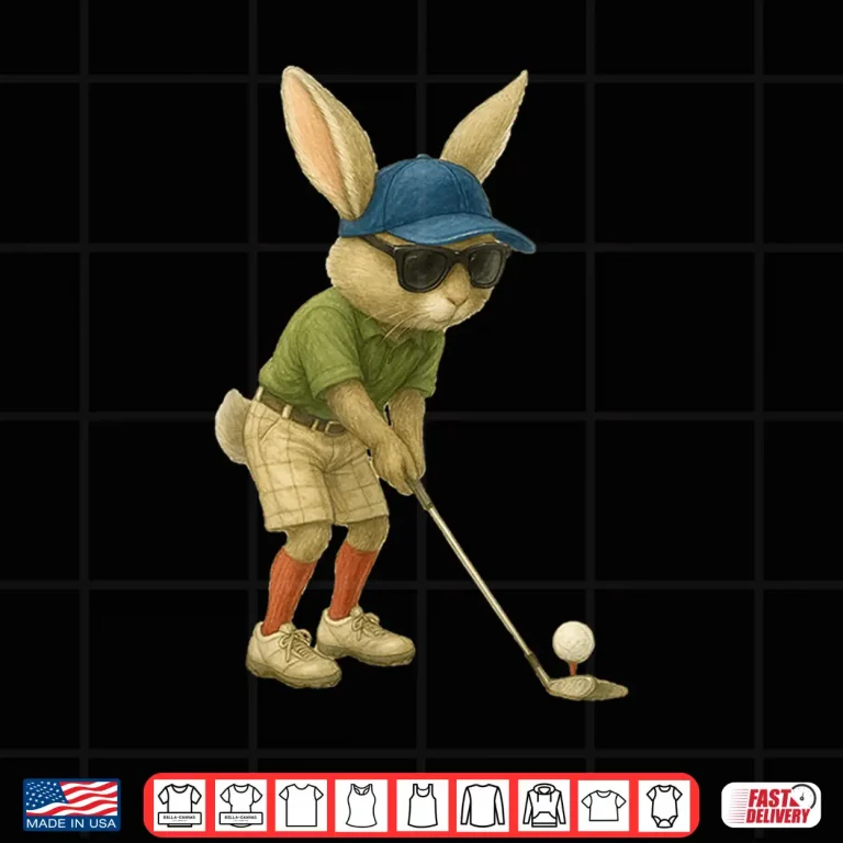 Design Easter Golf Bunny Rabbit Golfer Golf Player Dad Men Boys Shirt