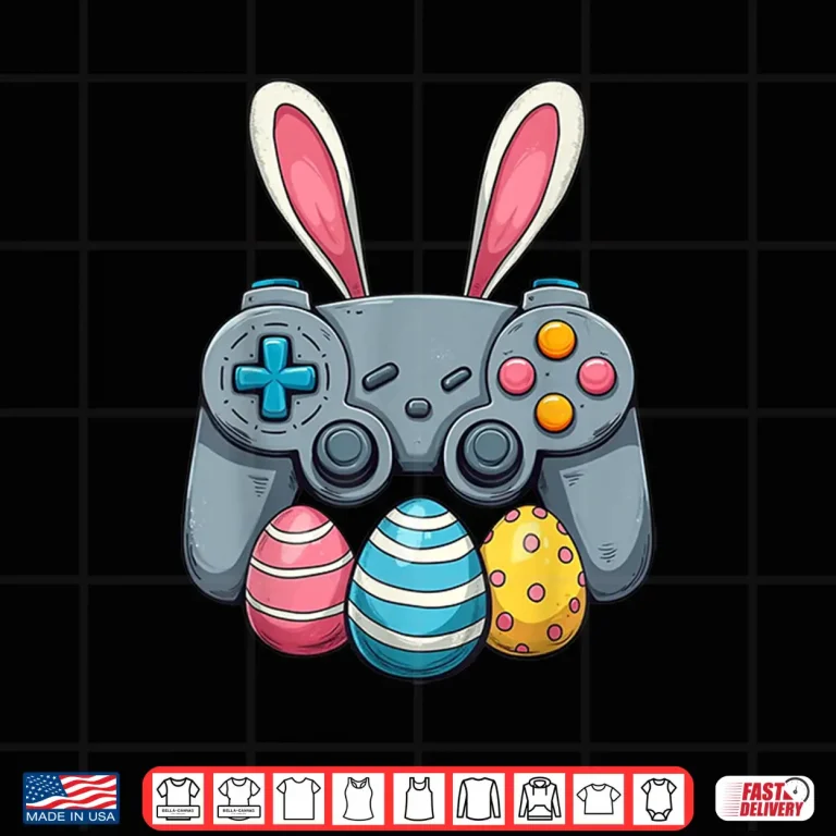 Design Easter Gamer Bunny Boys Kids Men Teens Video Game gaming egg Shirt 1